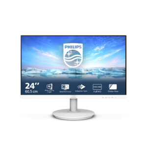 Philips V Line 241V8AW/00 computerskærm 60,5 cm (23.8") 1920 x 1080 pixel Fuld HD LCD Hvid -