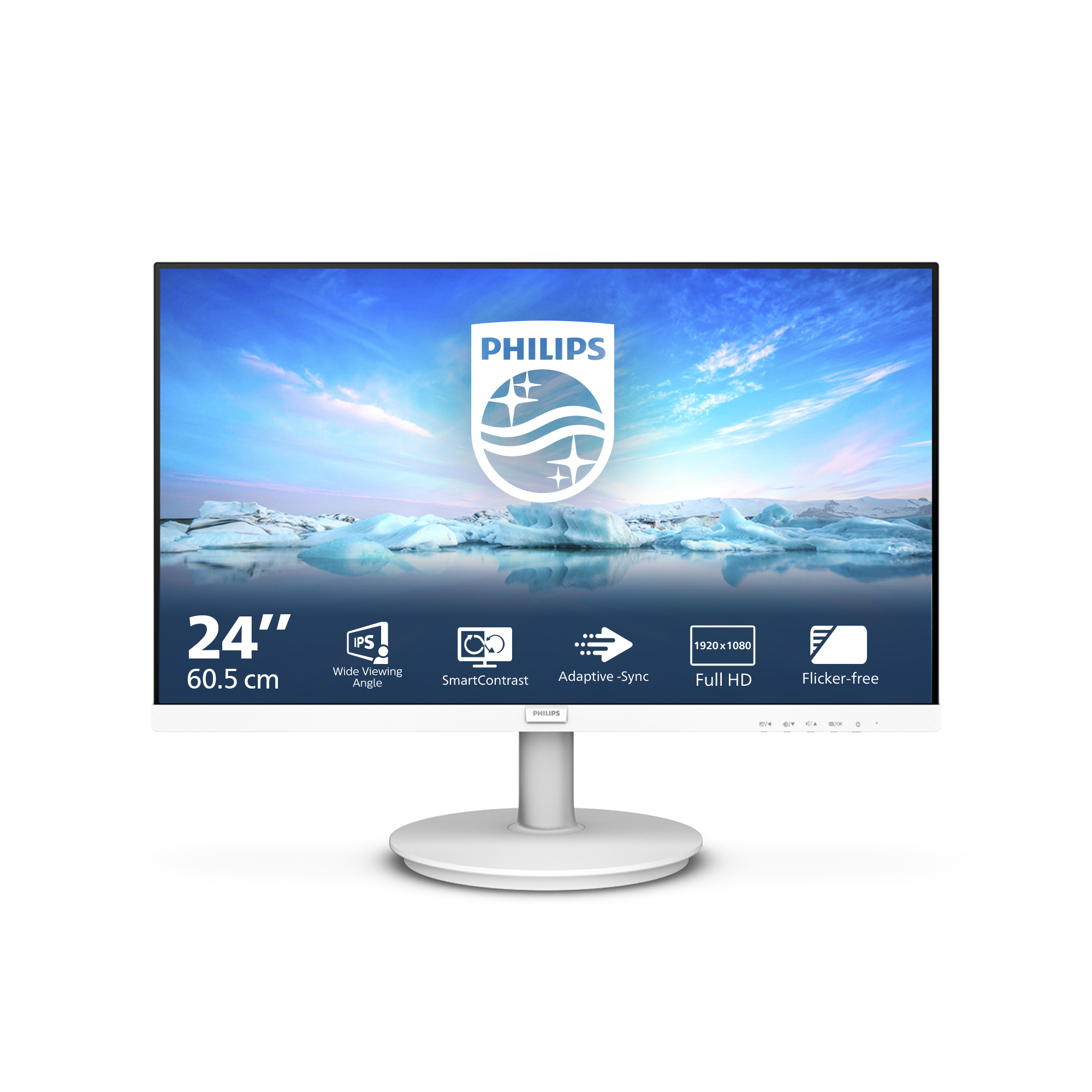 0bdafaf0958c33c9080aab95f31b1088 Philips V Line 241V8AW/00 computerskærm 60,5 cm (23.8") 1920 x 1080 pixel Fuld HD LCD Hvid -