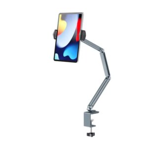 Universal 3-akslet aluminiums mobil & tablet bordholder. 78cm. Grå/Sort. -