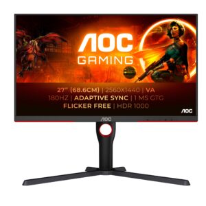 AOC G3 Q27G3XMN/BK computerskærm 68,6 cm (27") 2560 x 1440 pixel 2K Ultra HD LED Sort -