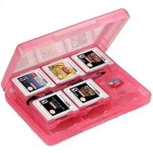 Nintendo 3DS game case til opbevaring af 28 stk spil. Pink. -