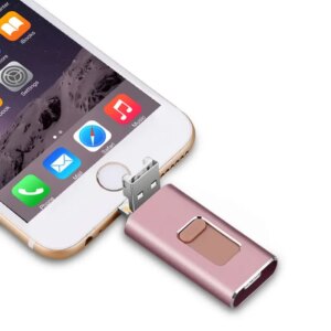 4 i 1 flashdrive hukommelsestik til iPhone / Android. Rosegold. 64GB. -