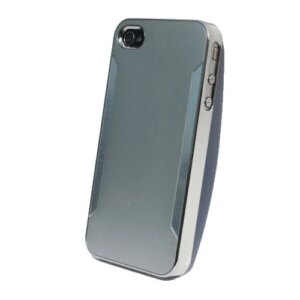 Plastik cover til iPhone 4 / 4S i metal-look. Silver. -