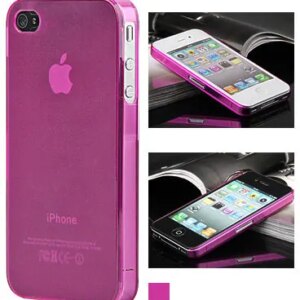iPhone 4 & 4S cover i mat gennemsigtig plastik. Pink. -