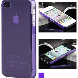 iPhone 4 & 4S cover i mat gennemsigtig plastik. Lilla. -