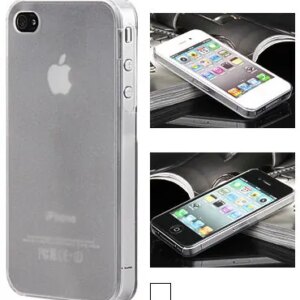 iPhone 4 & 4S cover i mat gennemsigtig plastik. Hvid. -