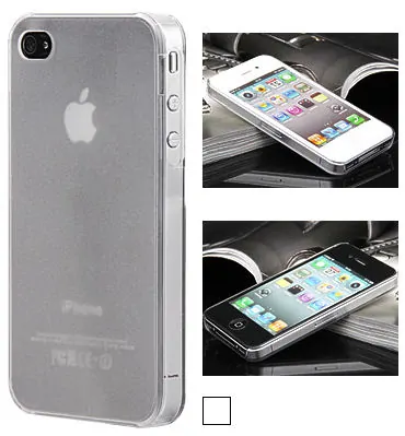 4s-plast-white iPhone 4 & 4S cover i mat gennemsigtig plastik. Hvid. -