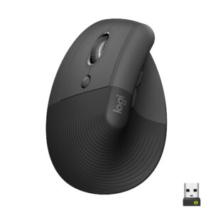 Logitech Lift Vertical Ergonomic Mouse. Optisk. Trådløs. Sort. -