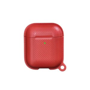 Carbon Fiber TPU beskyttelsescover til dit AirPods etui. Rød. -