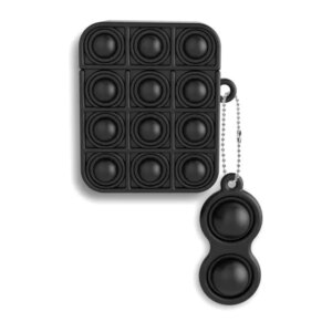 Push poppers Pop-It silikone beskyttelsescover til dit AirPods etui. Sort -