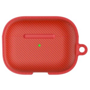 Carbon Fiber TPU beskyttelsescover til dit AirPods Pro etui. Rød. -