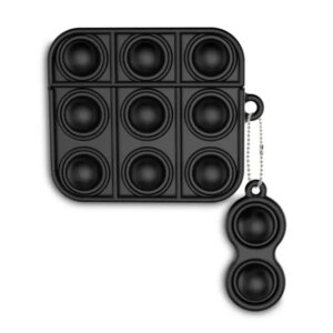 Push poppers Pop-It silikone beskyttelsescover til dit AirPods Pro etui. Sort. -