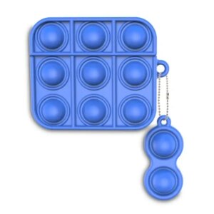 Push poppers Pop-It silikone beskyttelsescover til dit AirPods Pro etui. Blå. -