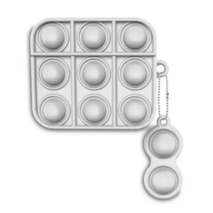Push poppers Pop-It silikone beskyttelsescover til dit AirPods Pro etui. Grå. -