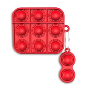 Push poppers Pop-It silikone beskyttelsescover til dit AirPods Pro etui. Rød. -