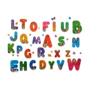 Flot wallsticker med et farverigt alfabet fra A til Z. -
