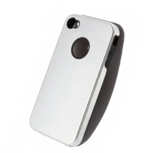 iPhone 4 alu cover m silikone indmad. Silver. -