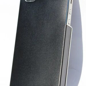 iPhone 4 / 4S alucover med "metal"-kant. Sort. -