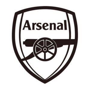Fodbold wallsticker. Stort Arsenal Logo. 68x58cm. Sort. -