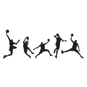 Basket wallsticker. Slam Dunk! 5 forskellige basketball wallstickers. 44x105cm. -