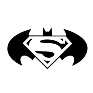 Batman/Superman wallsticker i ét. Sej superhelte wallsticker. -