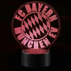 Bayern Munchen 3D lampe. Farveskift mellem 7 farver. -