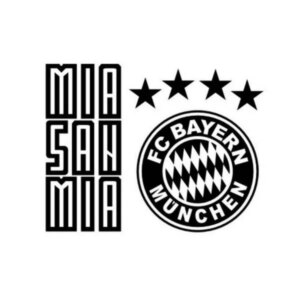 Fodbold wallsticker. Bayern Munchen logo og motto Mia San Mia. -