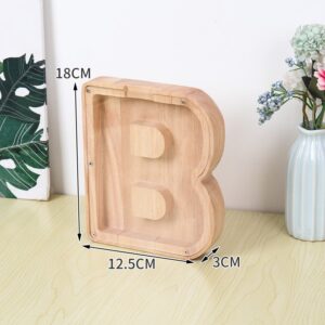 Flot Personlig Træbogstav Sparegris. Bogstav - B. -