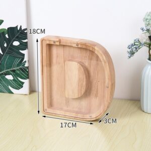 Flot Personlig Træbogstav Sparegris. Bogstav - D. -