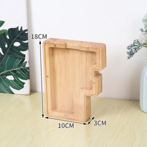 Flot Personlig Træbogstav Sparegris. Bogstav - F. -