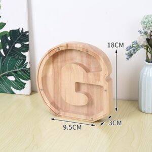 Flot Personlig Træbogstav Sparegris. Bogstav - G. -