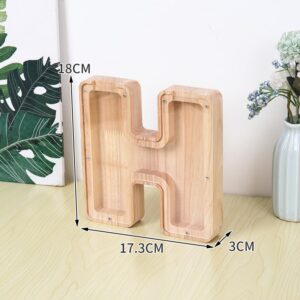 Flot Personlig Træbogstav Sparegris. Bogstav - H. -