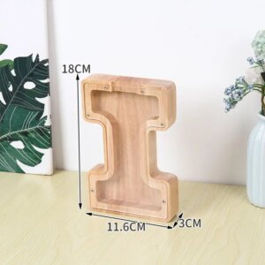 Flot Personlig Træbogstav Sparegris. Bogstav - I. -