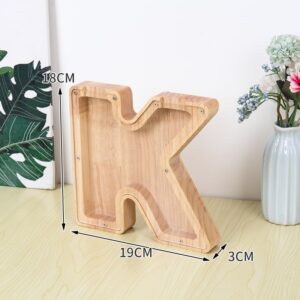 Flot Personlig Træbogstav Sparegris. Bogstav - K. -