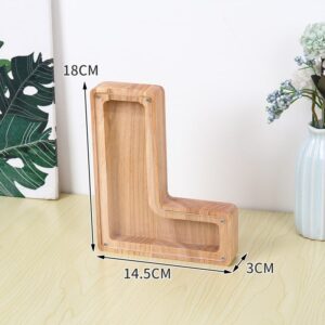 Flot Personlig Træbogstav Sparegris. Bogstav - L. -