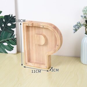 Flot Personlig Træbogstav Sparegris. Bogstav - P. -