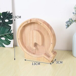 Flot Personlig Træbogstav Sparegris. Bogstav - Q. -