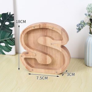 Flot Personlig Træbogstav Sparegris. Bogstav - S. -