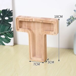 Flot Personlig Træbogstav Sparegris. Bogstav - T. -