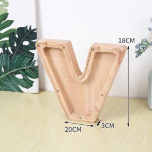 Flot Personlig Træbogstav Sparegris. Bogstav - V. -