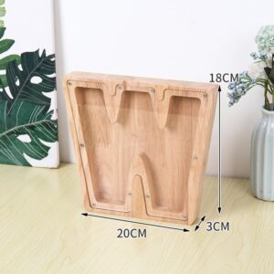 Flot Personlig Træbogstav Sparegris. Bogstav - W. -