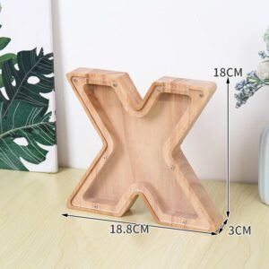 Flot Personlig Træbogstav Sparegris. Bogstav - X. -