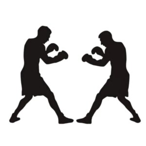 Flot bokse wallsticker. Sort/hvid wallsticker med Boksning. -