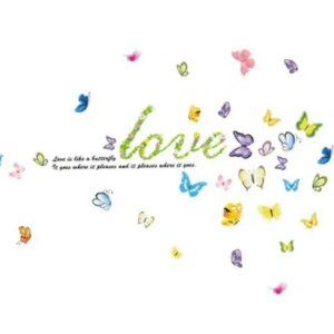 Sød wallsticker med butterfly love. Kærlighed og sommerfugle. -