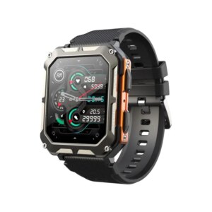 C20 Pro Smartwatch. 1.83" Touch Screen. IP68 Vandtæt Aktivitets ur. Orange/Graphite. -