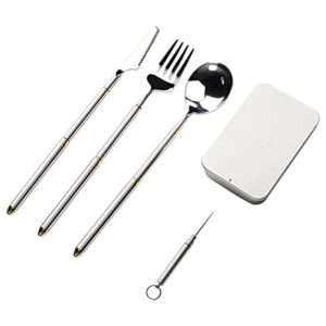 Outdoor- / campingbestik i Rustfrit Stål. Perfekt til Camping og Udendørseventyr -