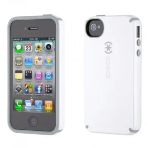 iPhone 4 & 4S SPECKÂ® CandyShell cover. Hvid/Lysegrå. -