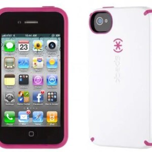 iPhone 4 & 4S SPECKÂ® CandyShell cover. Hvid/Lyserød. -