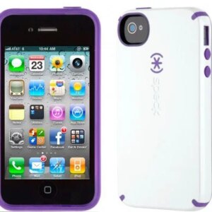 iPhone 4 & 4S SPECKÂ® CandyShell cover. Hvid/Lilla. -