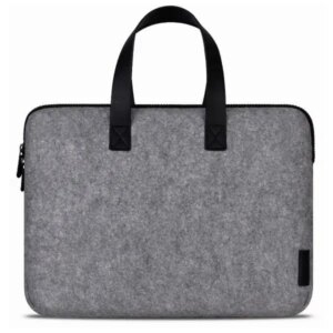 Lækker Cartinoe håndtaske i uldfilt til MacBook 15â. Grå. -
